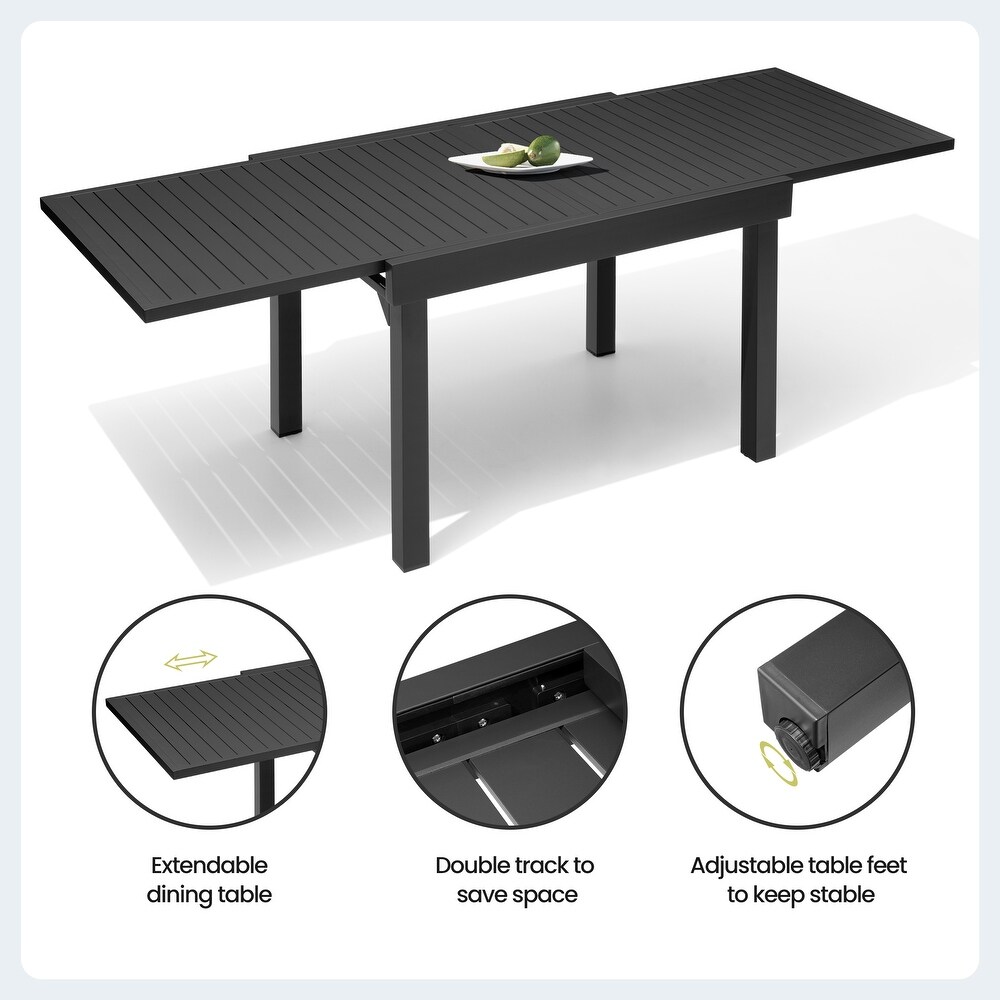 Outdoor Rectangle Extendable Dining Table by Crestlive Products   28.74\