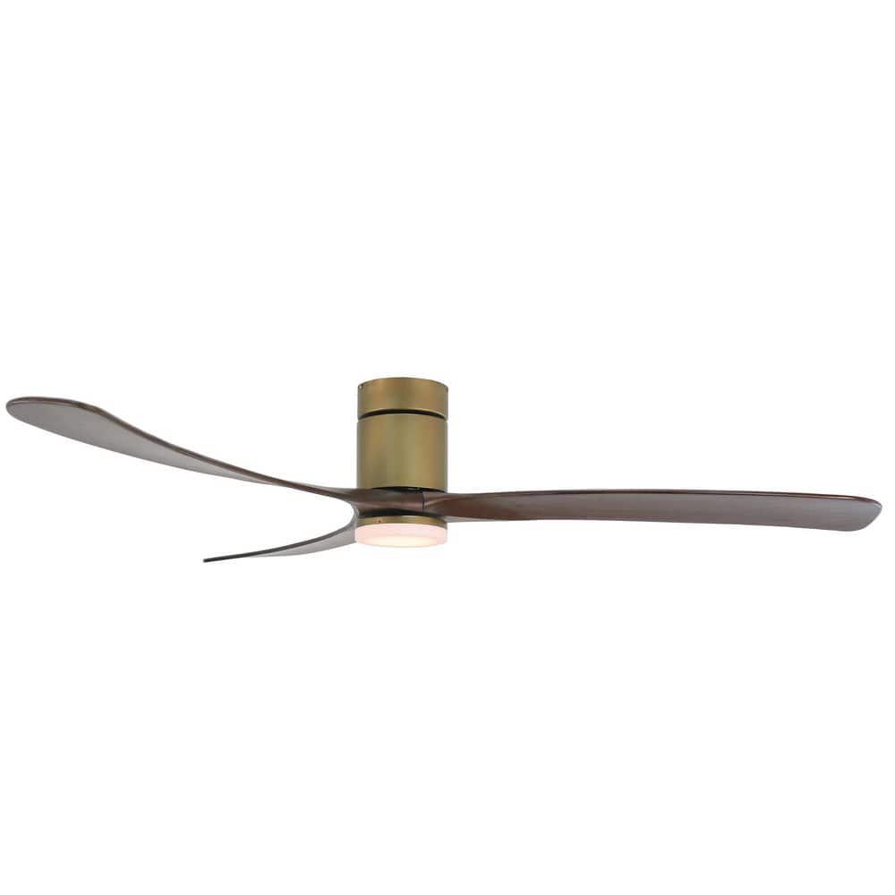 FORNO VOCE Curva 72 in Antique Gold Body and Black Walnut Wood Blade Voice Activated Smart Ceiling Fan