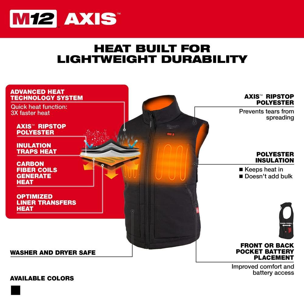 Milwaukee M12 Womens Heated AXIS Vest Bare Tool 334B-20SM910 from Milwaukee