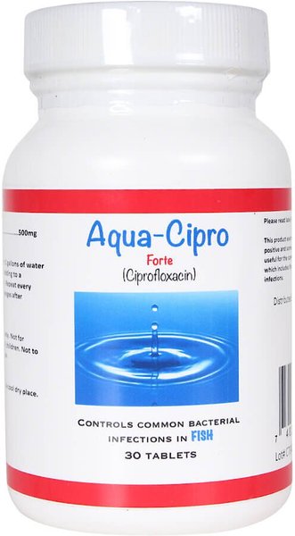 Midland Vet Services Aqua-Cipro Forte Ciprofloxacin Fish Antibiotic， 30 count