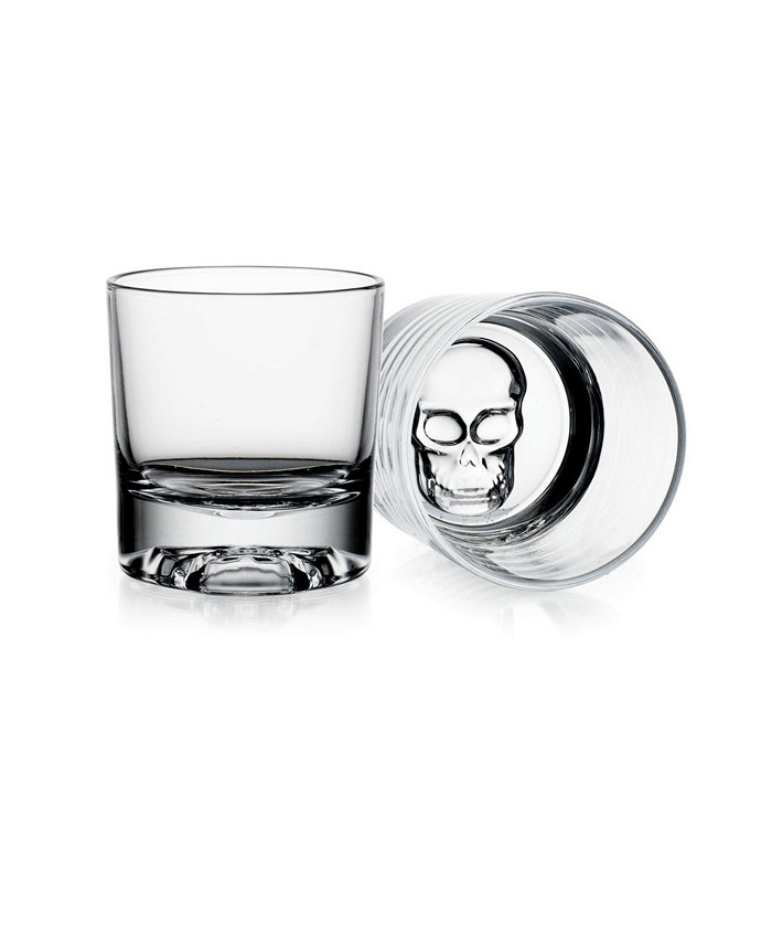 Godinger Skull Double Old-Fashioned Glasses Set of 2