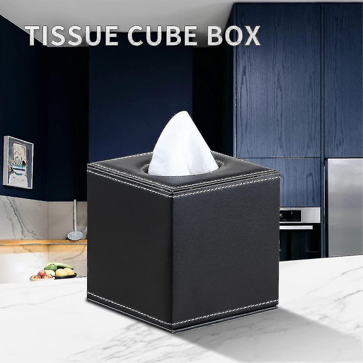 Tissue Box Cover Square， Upgrade 99% Compatible Large Size， Modern Tissue Box Holder For Napkin Faci