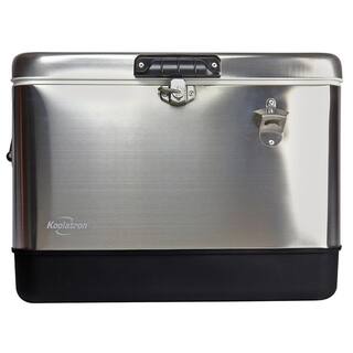 Koolatron 51 L (54 qt) Stainless Steel Beverage Ice Chest Cooler with Bottle Opener KIC-54