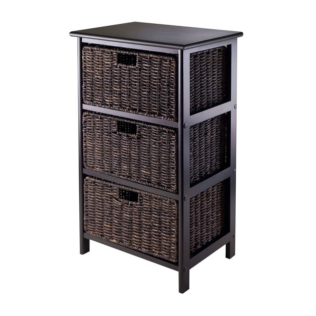 Omaha Storage Rack With Baskets Black Winsome