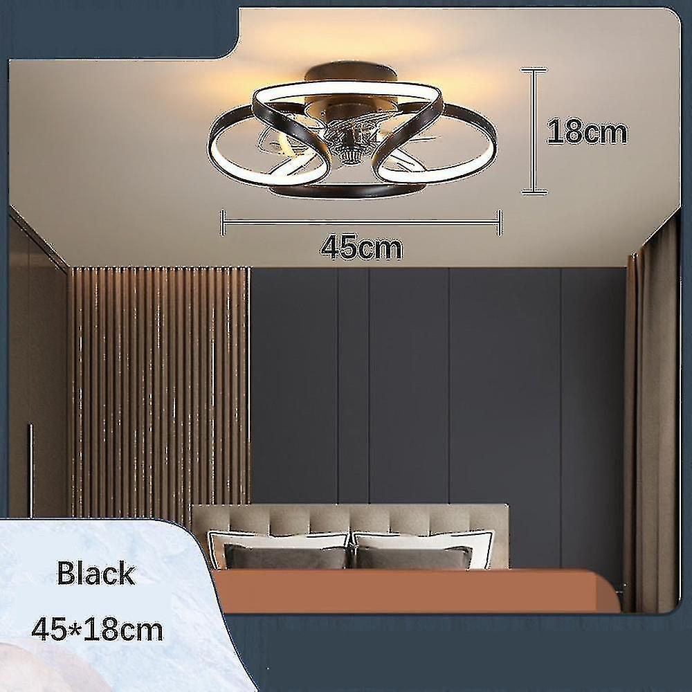 45cm Ceiling Fan Light Stepless Dimming Led45w Black