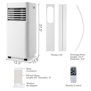 Gymax 3-in-1 8000 BTU (ASHRAE) 5300 BTU (DOE)Portable Air Conditioner AC Unit Air Cooler 230 sq. ft. GYM09628