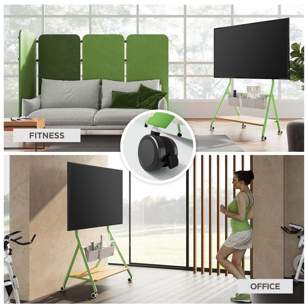 FITUEYES Modern Rolling TV Stand for 55 78 Inch TV Mobile TV Cart for Living Room Apartment