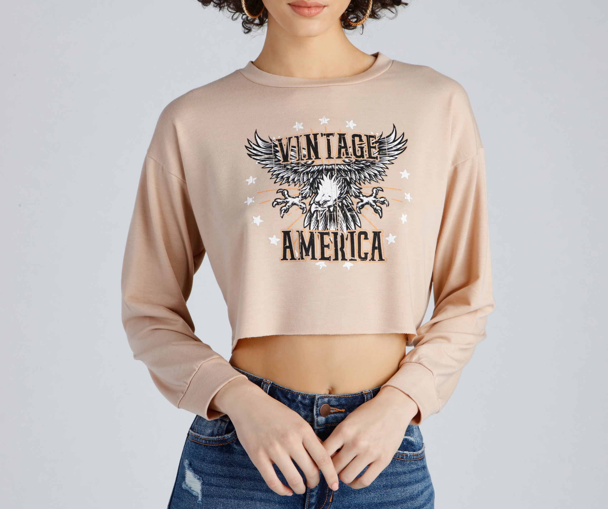 Vintage America Cropped Sweatshirt