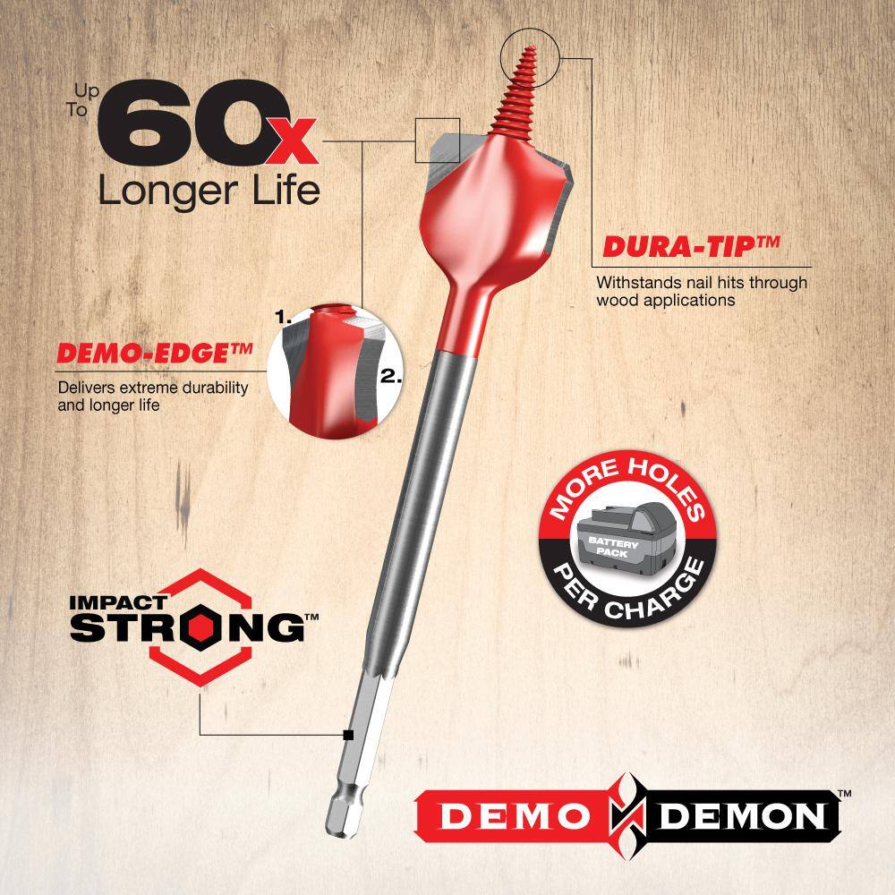 DIABLO Demo Demon Spade Bit Set for Nail-Embedded Wood (3-Pieces) DSPD4910-S3