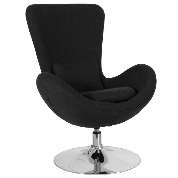 LeatherSoft Swivel Side Reception Chair with Bowed Seat