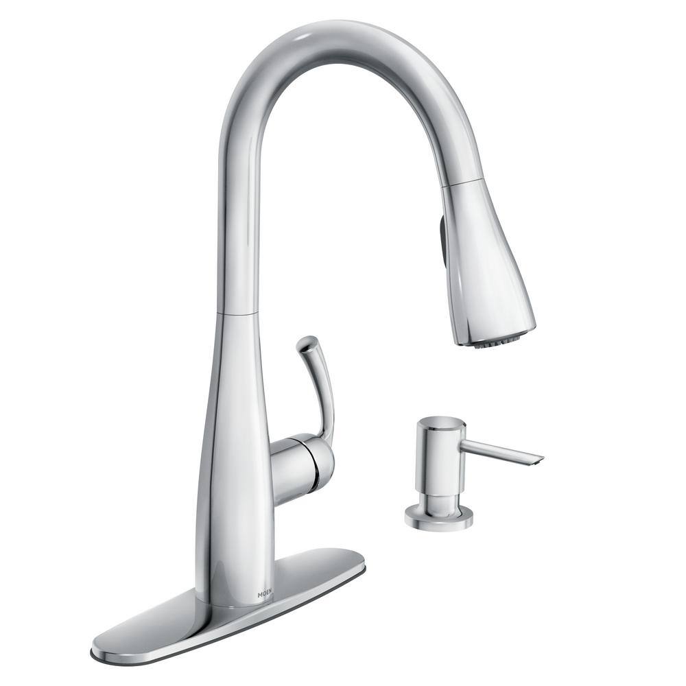 MOEN Essie Single-Handle Pull-Down Sprayer Kitchen Faucet with Reflex and Power Clean in Chrome 87014