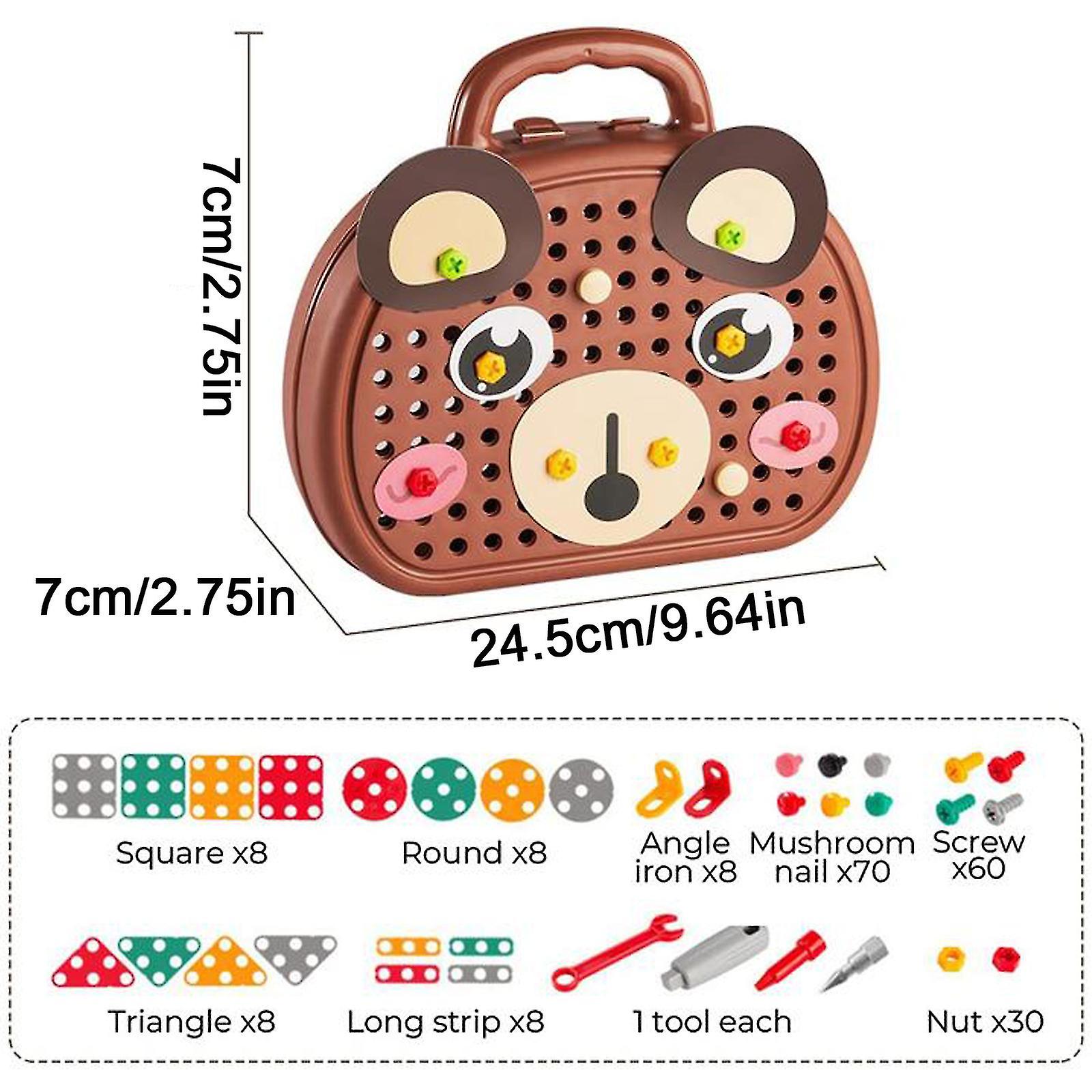 Educational Tools Toy With Drill Children Gift Wooden Tool Set Building Block