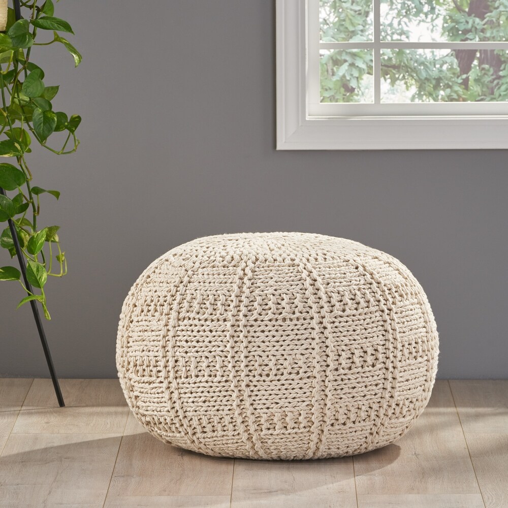 Yuny Handcrafted Modern Fabric Pouf by Christopher Knight Home