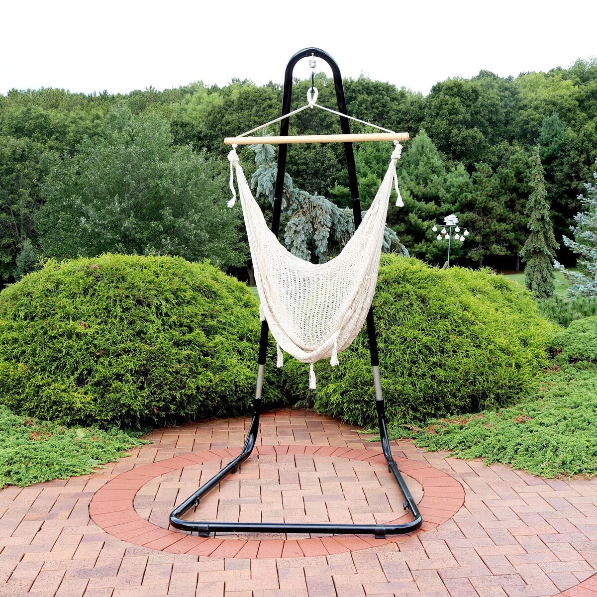 Ultimate Patio Extra Large Hanging Mayan Rope Hammock Chair w/ Adjustable Stand