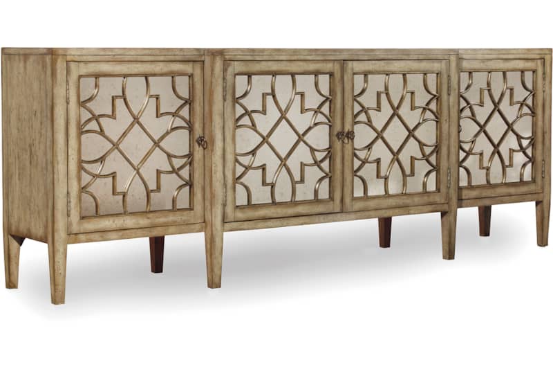 Hooker Furniture Living Room Sanctuary Four-Door Mirrored Console