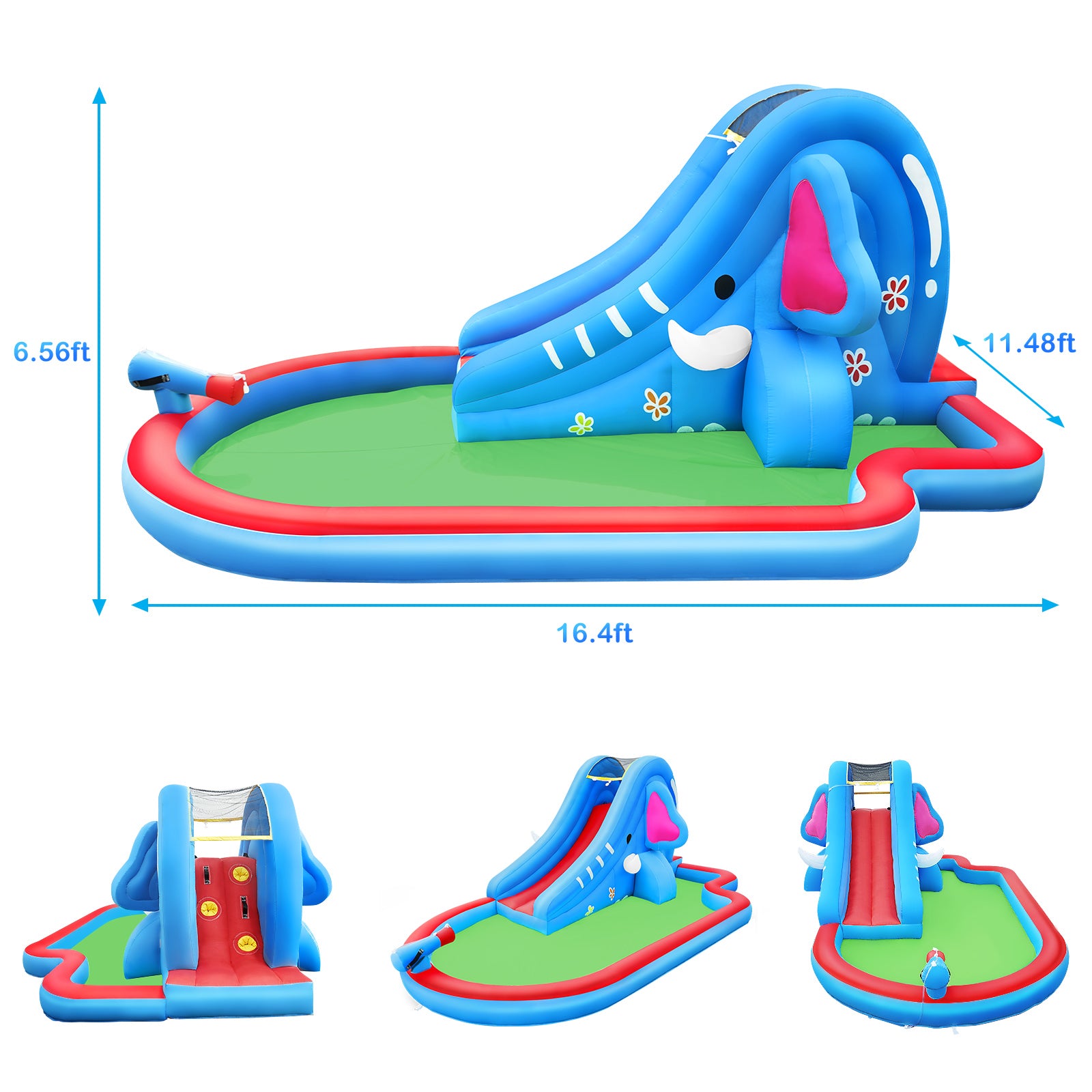 Bouncy Castle Inflatable with Slide Water Park Inflatable Pool Water Slides Spring Castle With Blower for Children From 4 to 12 Years