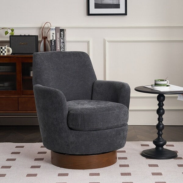 Velvet Swivel Barrel Chair，Swivel Accent Chairs Armchair for Living Room