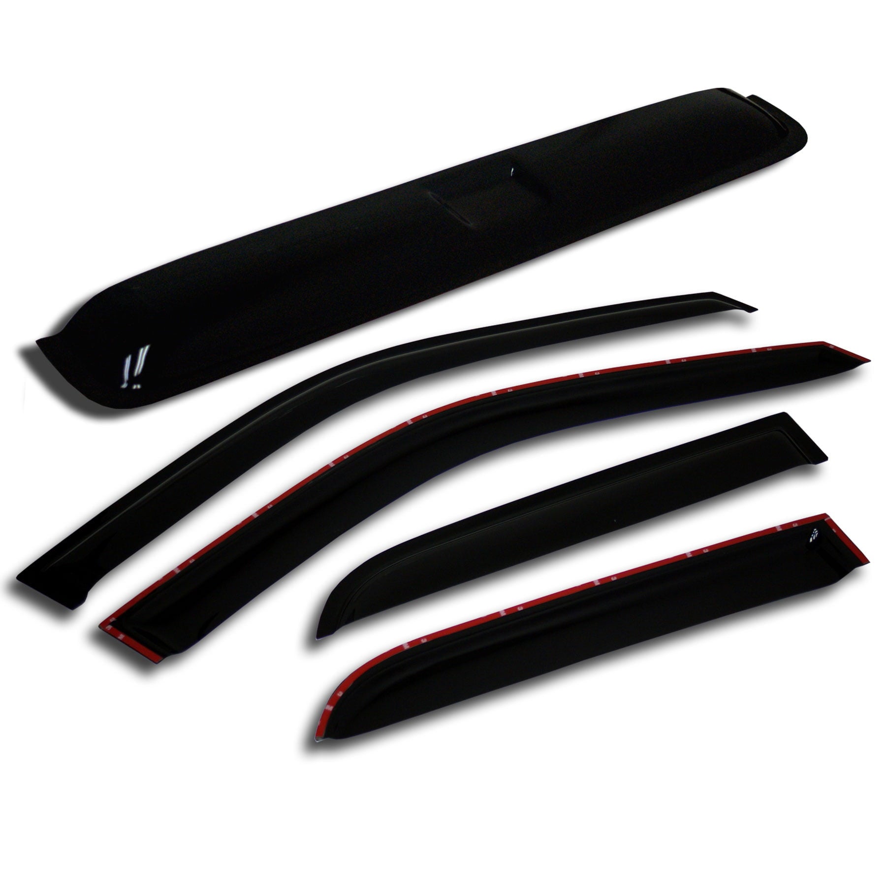 TuningPros WSVT2-510 Window Visor and Sunroof Type 2 For 2006-2010 Volkswagen Jetta Sedan - Outside Mount 5 Pcs Set