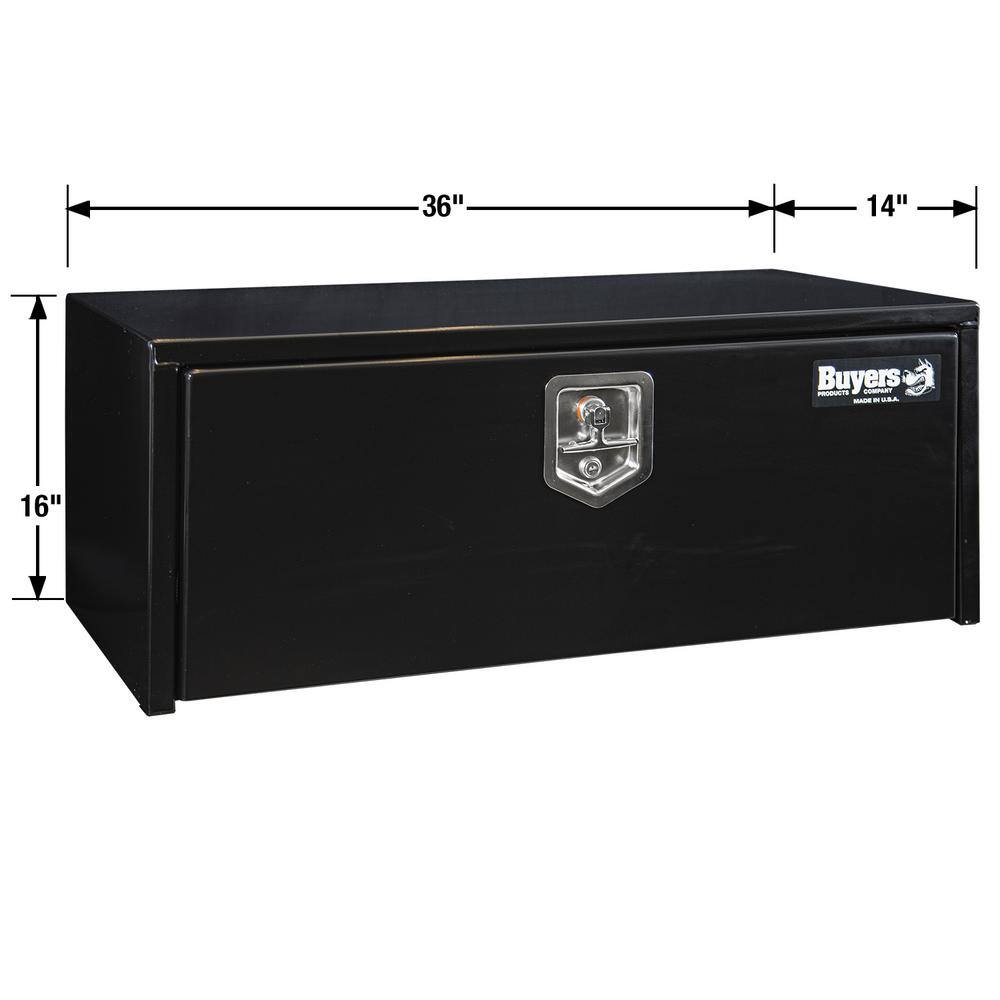 Buyers Products Company 14 in. x 16 in. x 36 in. Gloss Black Steel Underbody Truck Tool Box 1703305