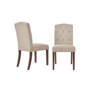 StyleWell Beckridge Biscuit Beige Upholstered Dining Chair with Tufted Back (Set of 2) Lunon DC WB