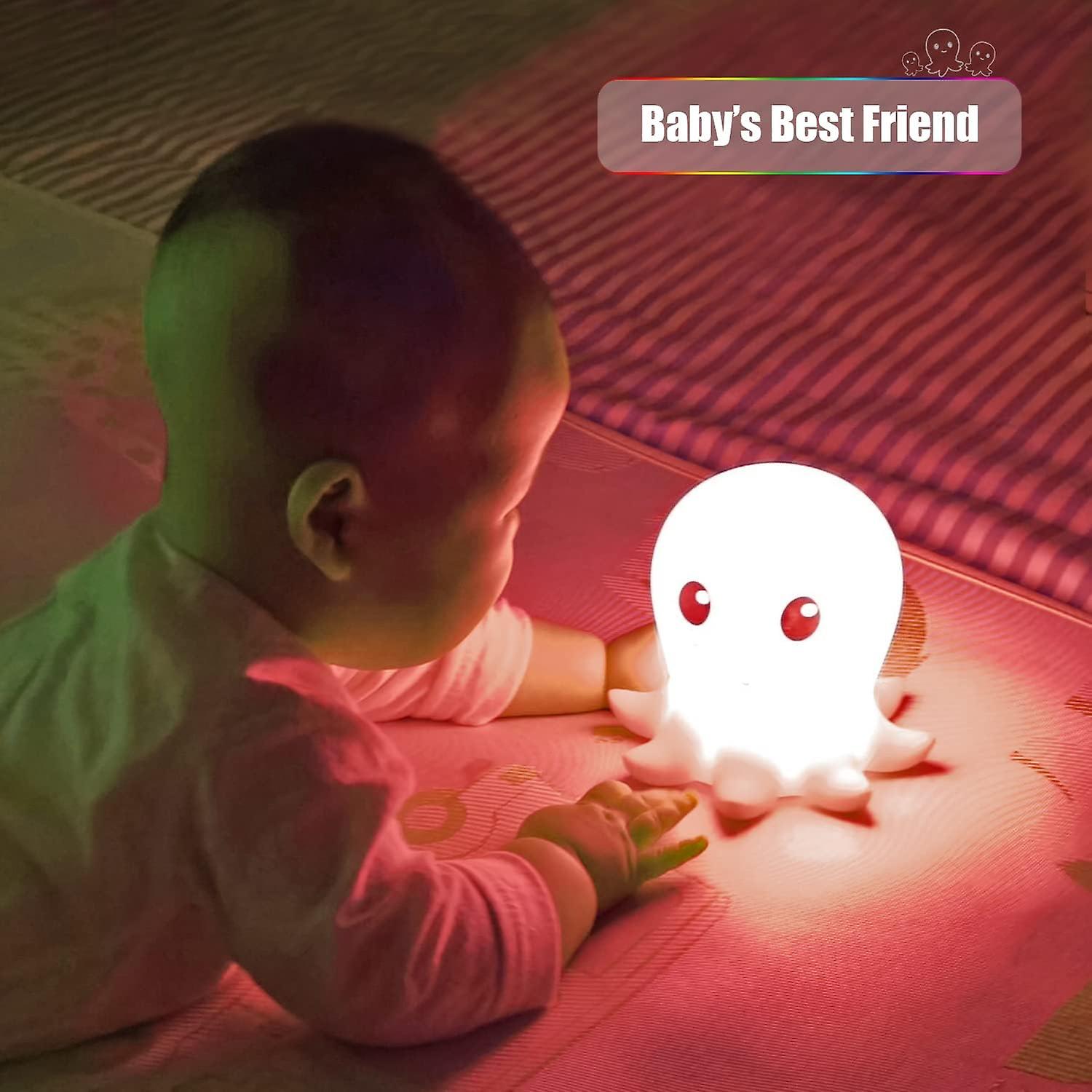 Silicone Octopus Light For Breastfeeding， Nursery Squishy Lamp， Cute Animal Bedside Lamp For Baby Kids Teens， Soft Nightlight With Touch Sensor