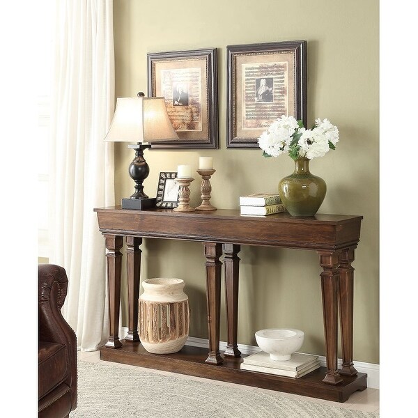 Rustic Solid Wood Console Table in Oak