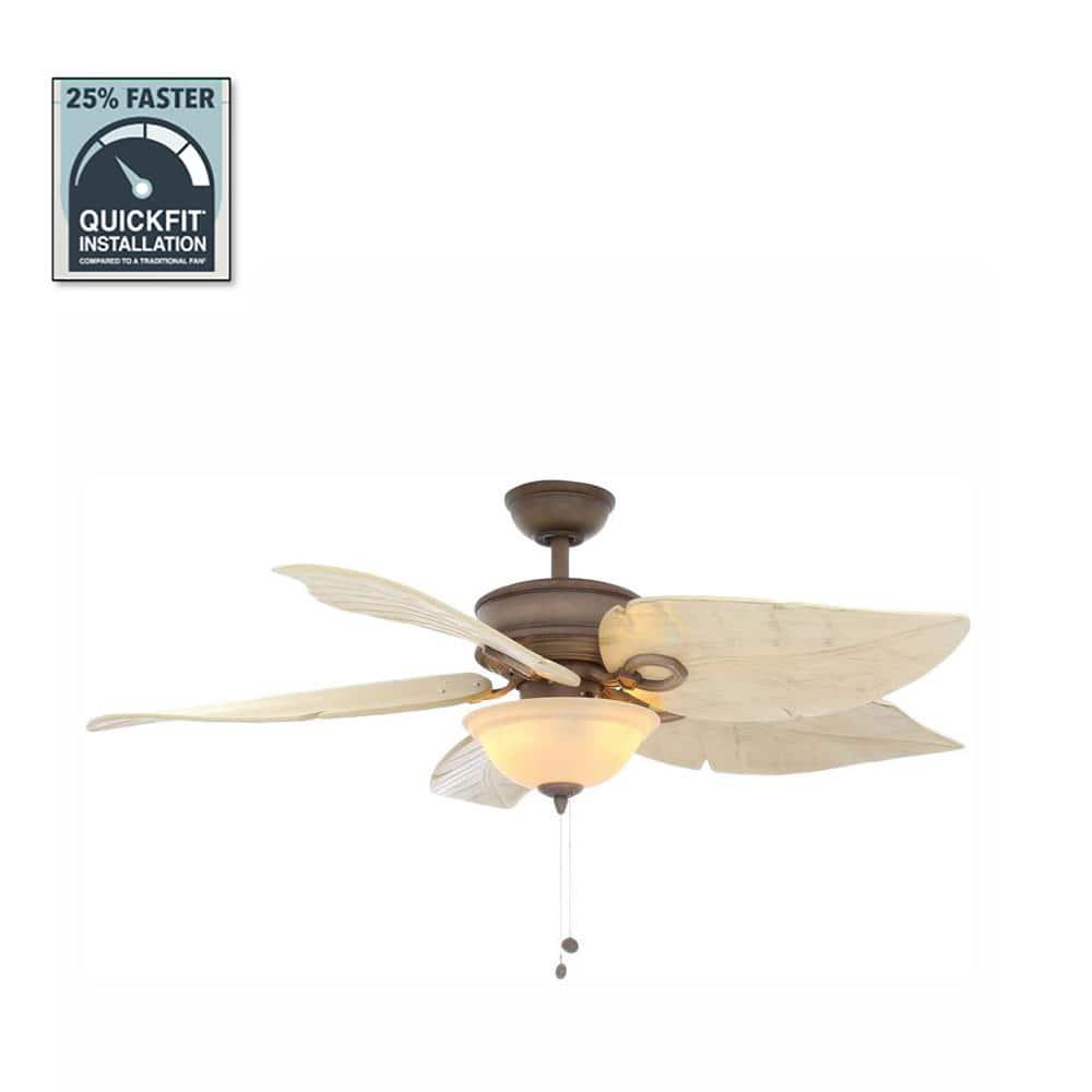 Hampton Bay Costa Mesa 56 in LED IndoorOutdoor Weathered Zinc Ceiling Fan with Light Kit