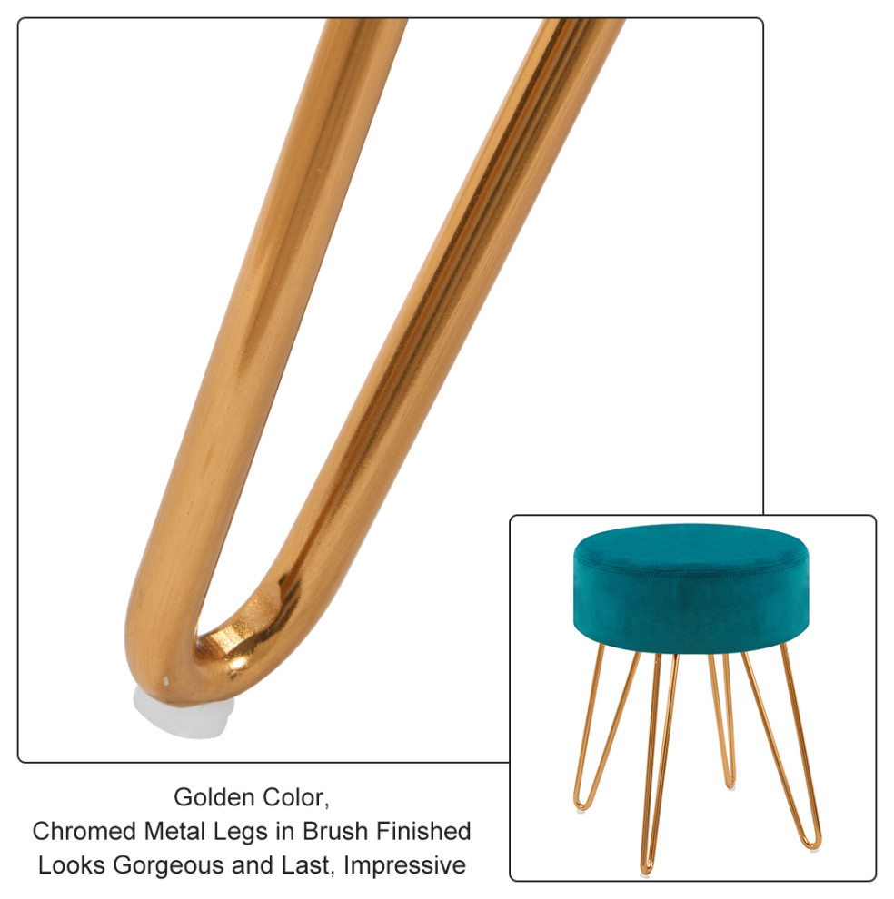 Golden Hairpin Legs Vanity Stool   Midcentury   Vanity Stools And Benches   by Duhome inc  Houzz