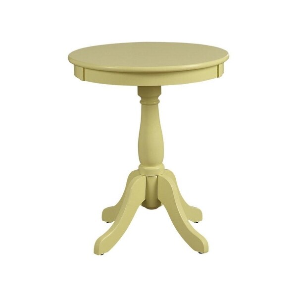 Traditional Style Wooden Round Side Table with Turned Pedestal Base - 22 H x 18 W x 18 L Inches