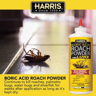 Harris 16 oz. Roach Killer Powder 99% Boric Acid with Lure HRP-16