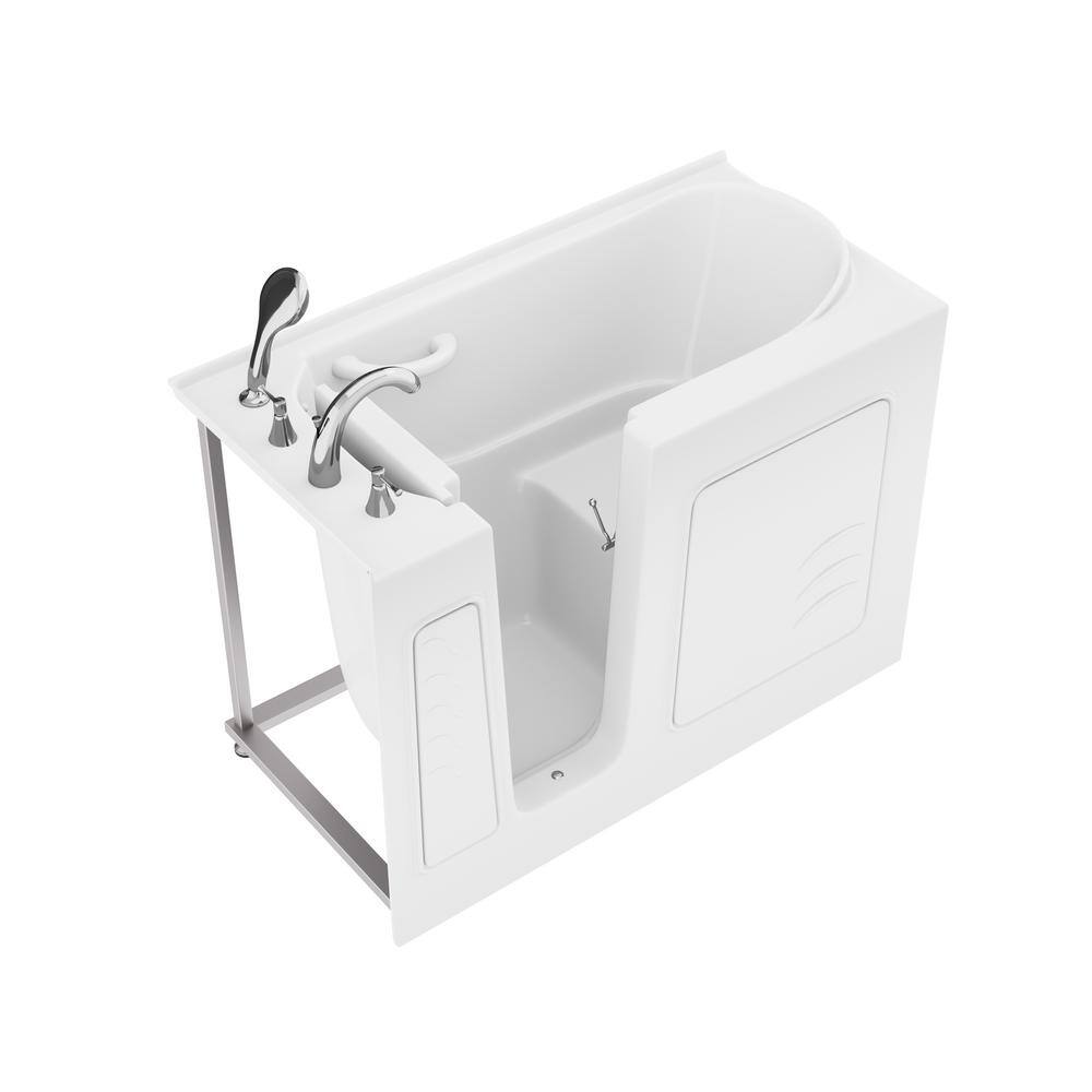 Universal Tubs Builder's Choice 53 in. Left Drain Quick Fill Walk-In Soaking Bath Tub in White B2653LWS