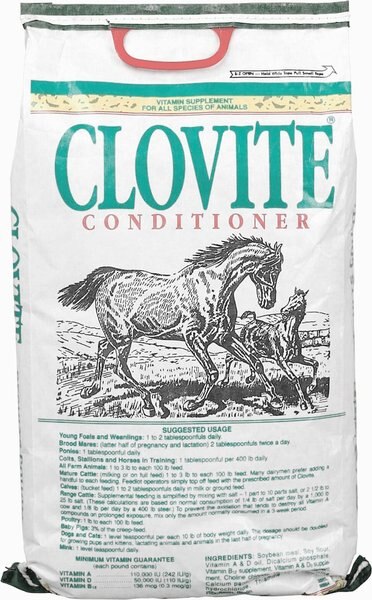 Clovite Conditioner Powder Horse Supplement， 25-lb bag