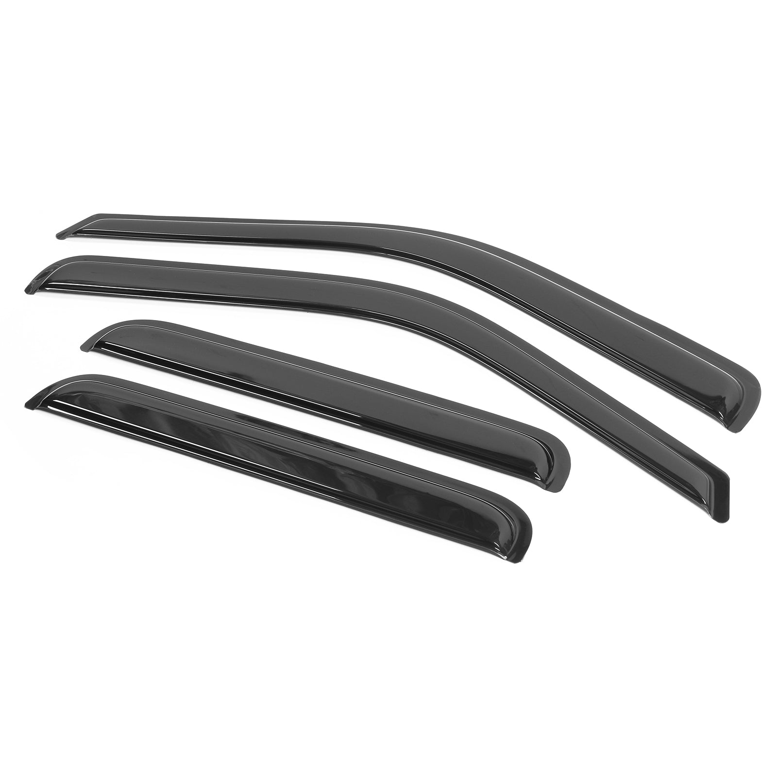 Ikon Motorsports Window Visor Deflector Fits 99-16 Ford F250 F350 F450 F550 Super Duty Crew Cab Acrylic Set Outside Mount