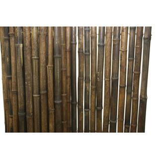 Backyard X-Scapes 1 in. D x 4 ft. H x 8 ft. W Natural Black Bamboo Fencing Garden Screen Rolled Fence Panel 22-B4