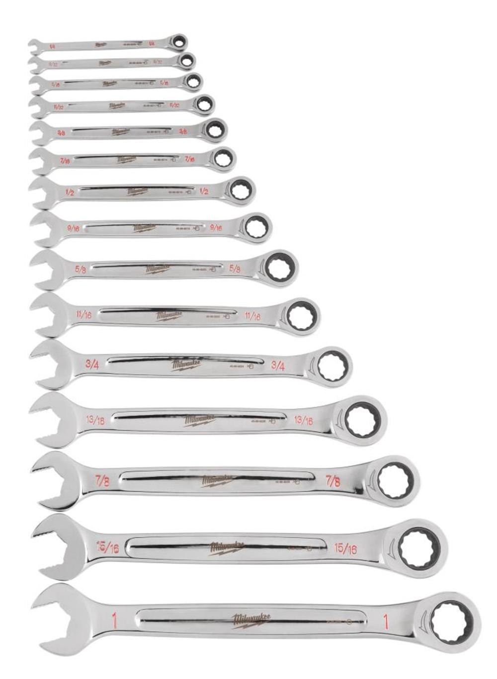 SAE and Metric Ratcheting Combination Wrench Bundle ;