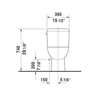 Duravit D-Code 1-Piece 1.28 GPF Single Flush Elongated Toilet in White Seat Not Included 0113010082