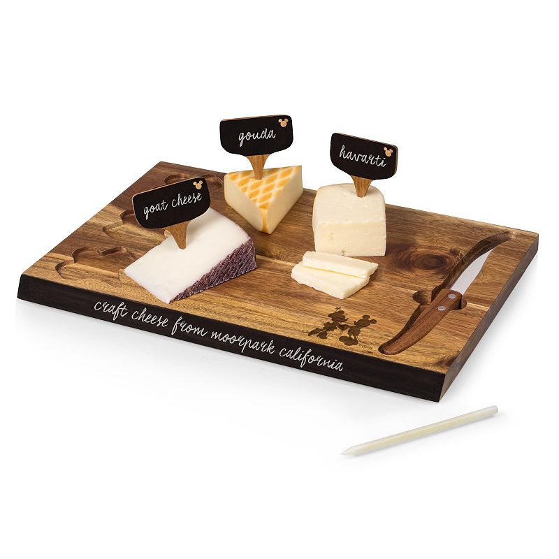 Disney's Mickey and Minnie Mouse Delio Acacia Cheese Cutting Board and Tools Set by Toscana