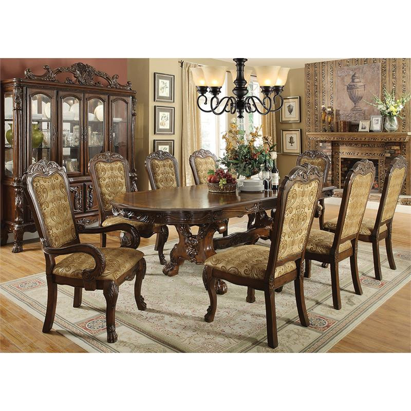 Furniture of America Douglas Solid Wood Padded Dining Chair (Set of 2) in Cherry   Victorian   Dining Chairs   by Homesquare  Houzz