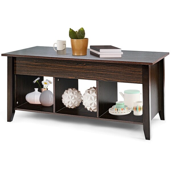 Costway Lift Top Coffee Table w/ Hidden Compartment Storage Shelf