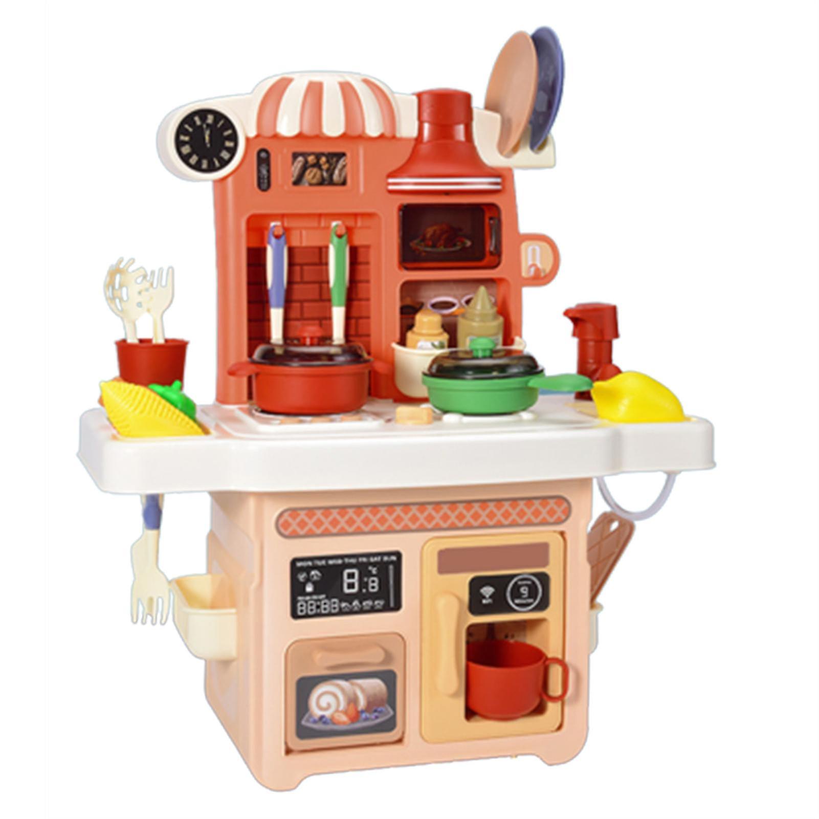 Kitchen Toys Pretend Cooking Food Play Set With Light Music Effect For Kids