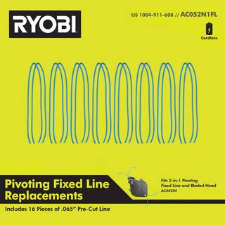 RYOBI Replacement Fixed Line for 2-in-1 String Head AC052N1FL