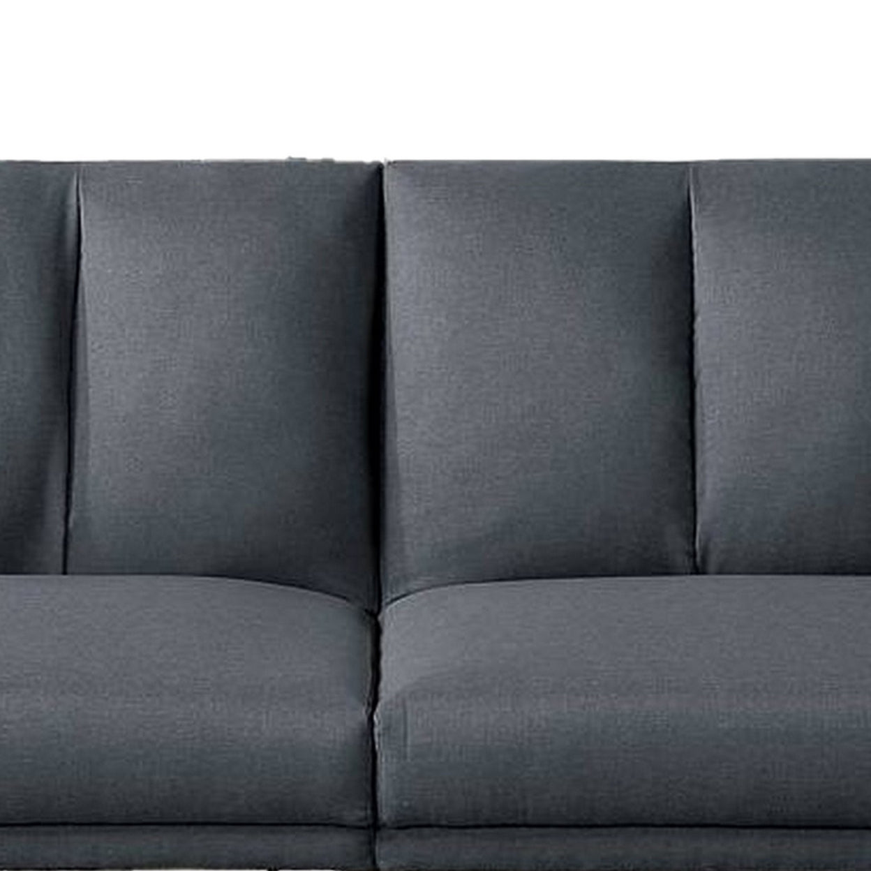 Adjustable Upholstered Sofa with Track Armrests and Angled Legs, Light Gray- Saltoro Sherpi