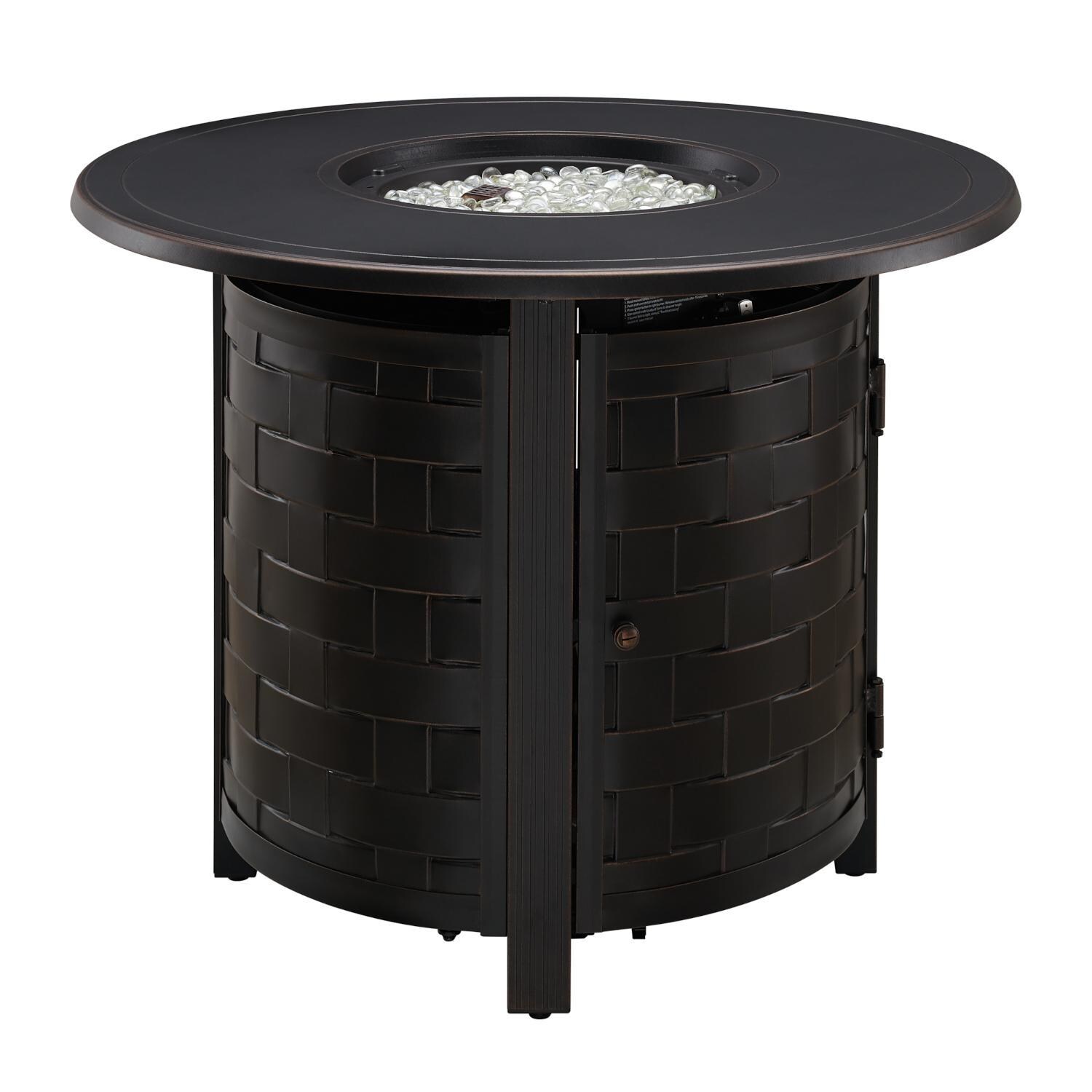 Ultimate Patio Magnolia Way 34-Inch Round Aluminum Propane Gas Fire Pit