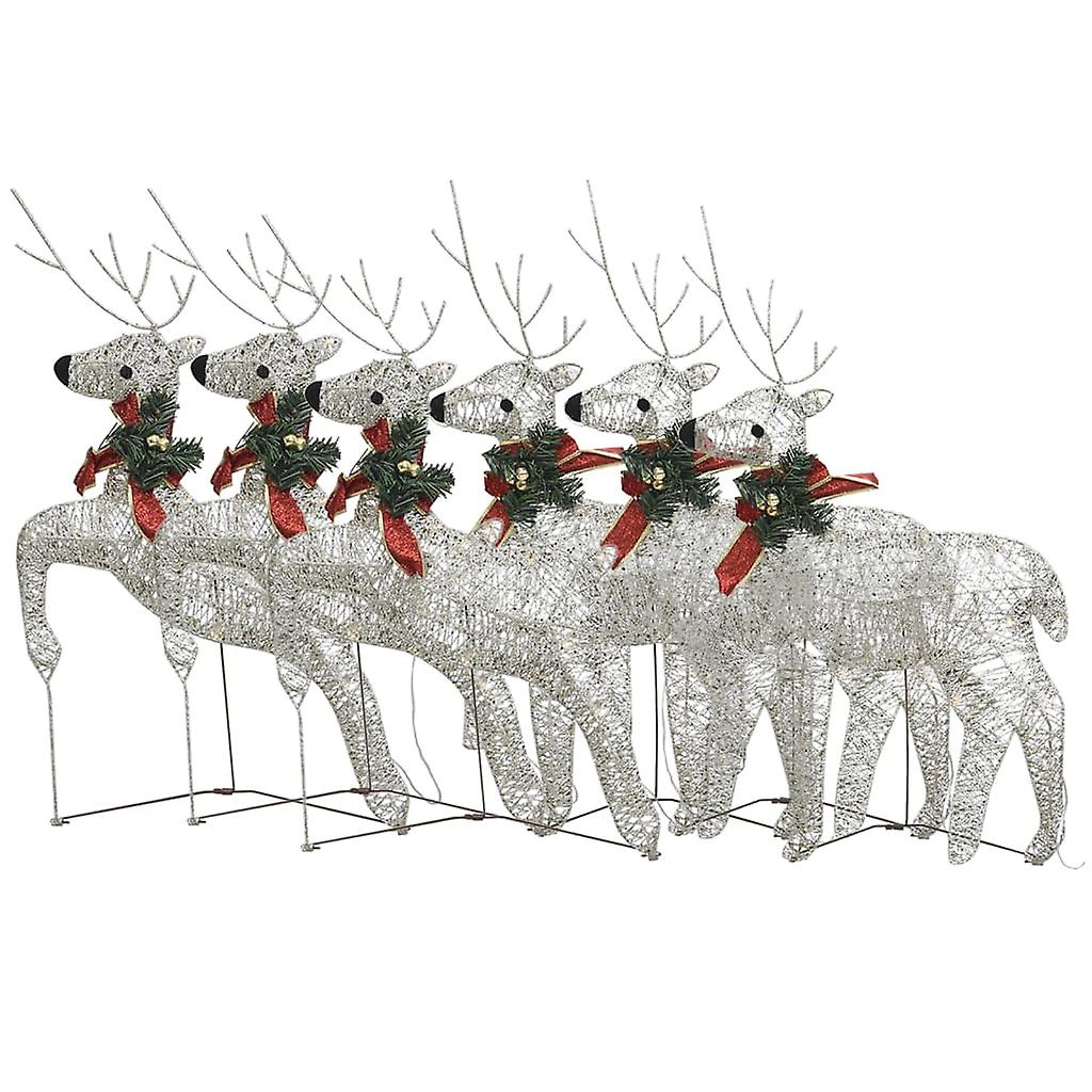 Vidaxl Christmas Reindeers 6 Pcs Gold 120 Leds