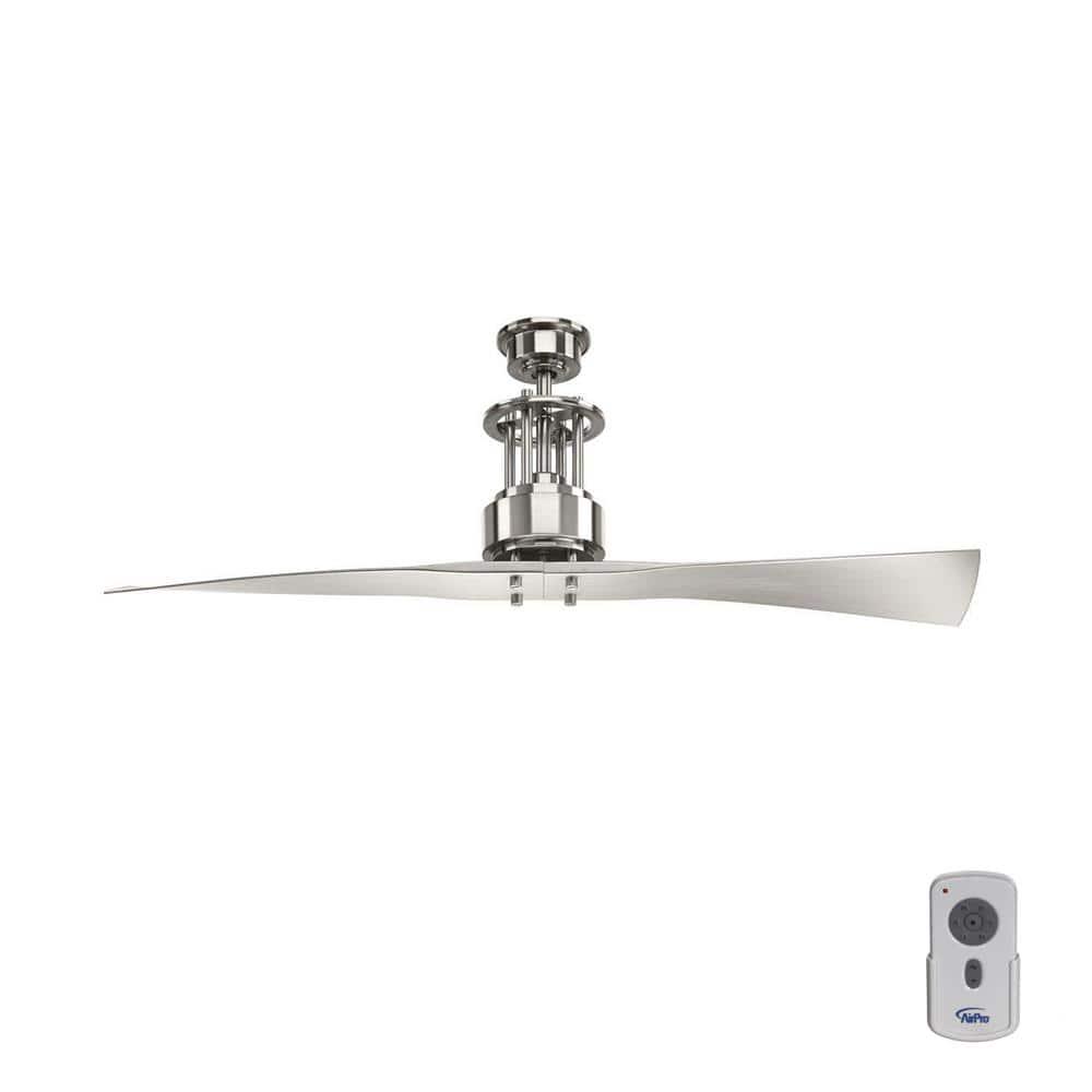 Progress Lighting Spades 56 in Indoor Brushed Nickel Modern Ceiling Fan with Remote