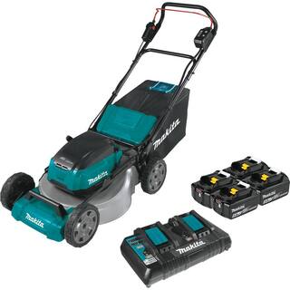 Makita 21 in. 18-Volt X2 (36-Volt) LXT Lithium-Ion Cordless Walk Behind Push Lawn Mower Kit with 4 Batteries (5.0 Ah) XML07PT1