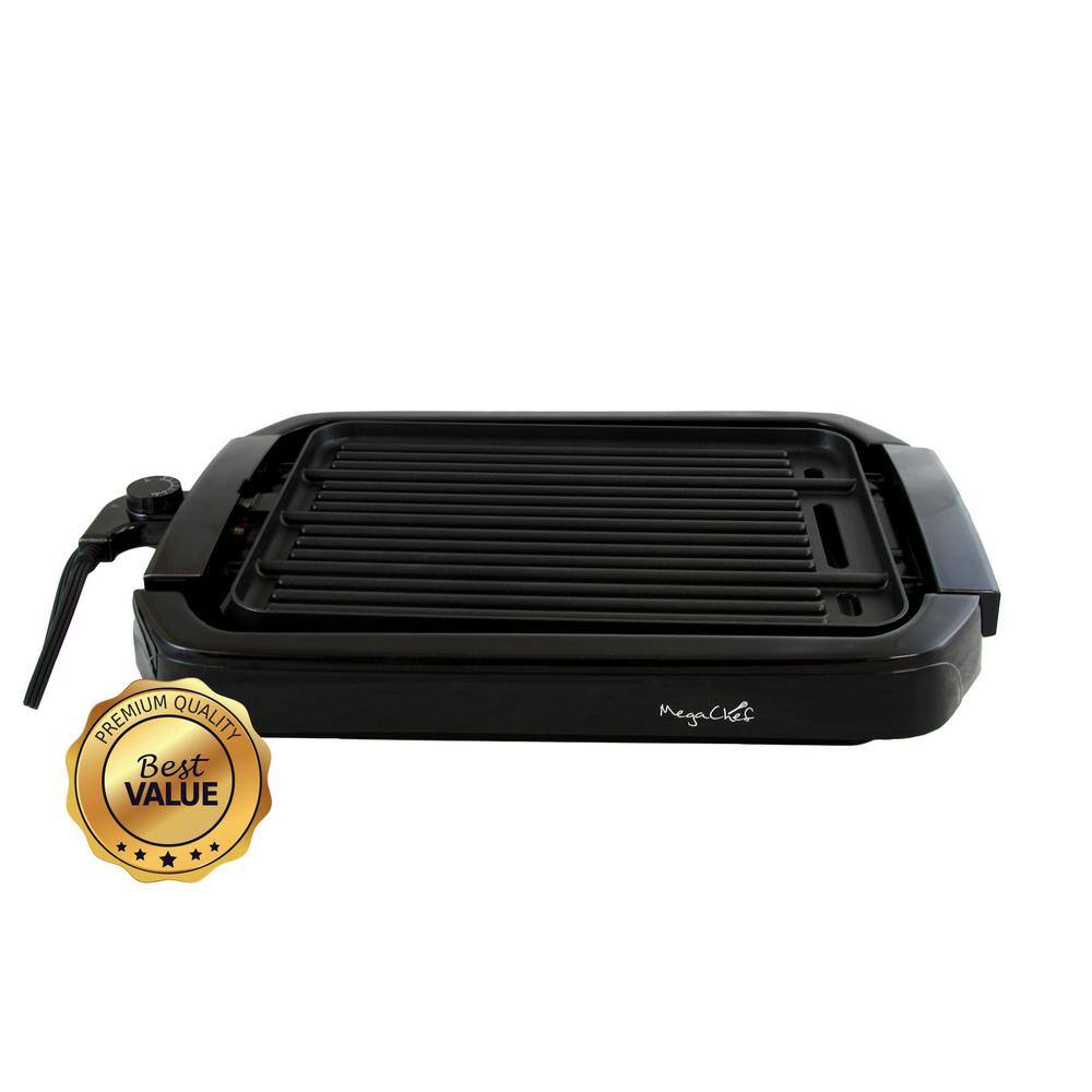 MegaChef 165 sq. in. Black Reversible Indoor Grill and Griddle 985101714M