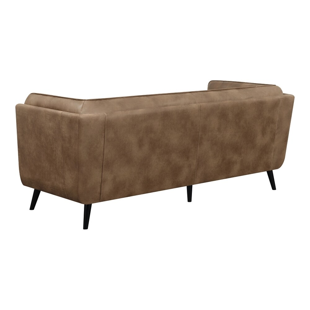 Maximillion Brown Upholstered Tuxedo Arms Sofa