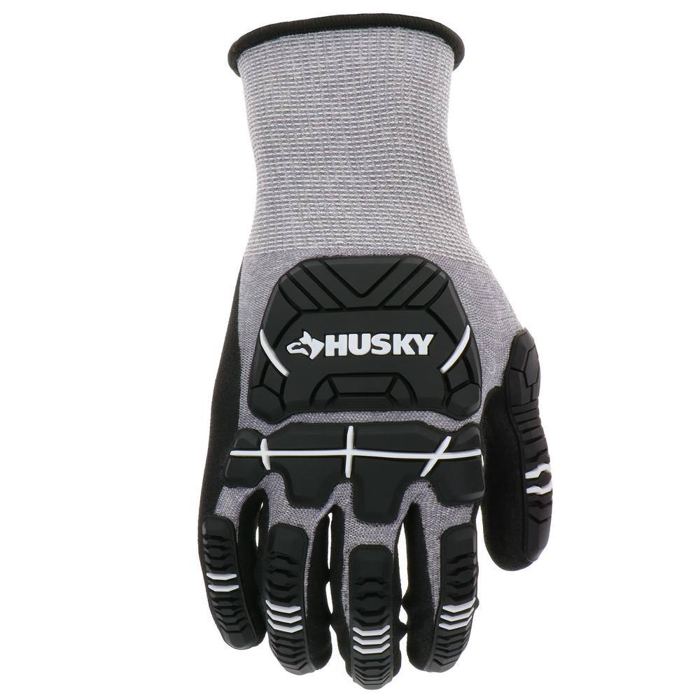 Husky Large ANSI 2 Cut Level Nitrile Coated Impact Work Glove HK37130-LCC6