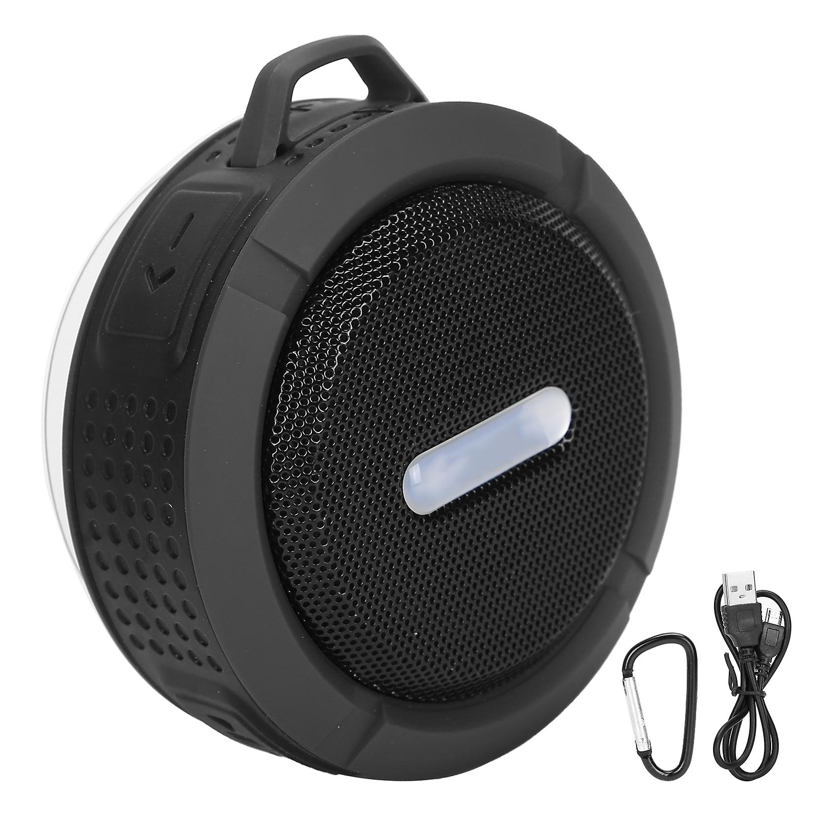 C6 Bluetooth Speaker With Suction Cup Carabiner Waterproof Mini Subwoofer For Outdoor Sportsdark Gray